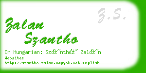 zalan szantho business card